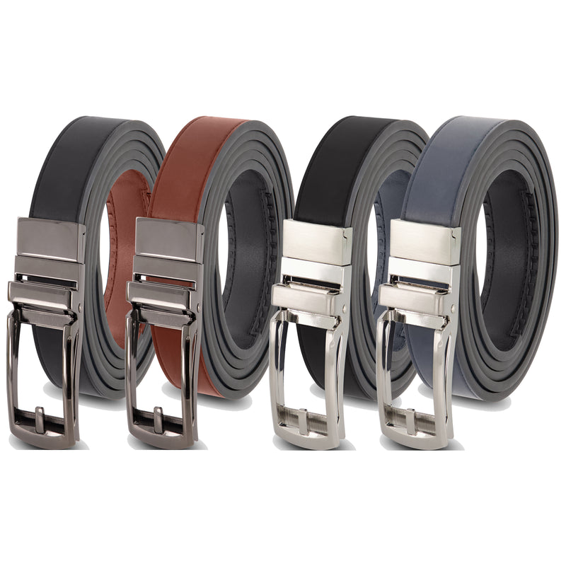 Patented Reversible Ratchet Belt - 2 colors - (2 Pack!)