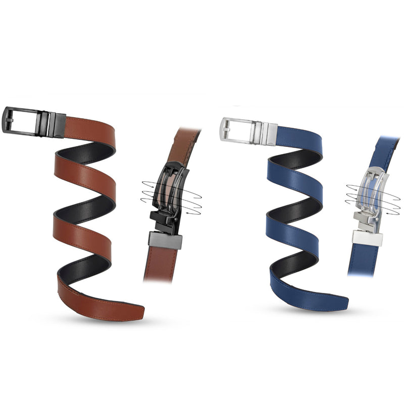 Patented Reversible Ratchet Belt - 2 colors - (2 Pack!)