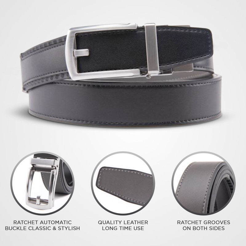 Patented Reversible Ratchet Belt - 2 colors - (2 Pack!)