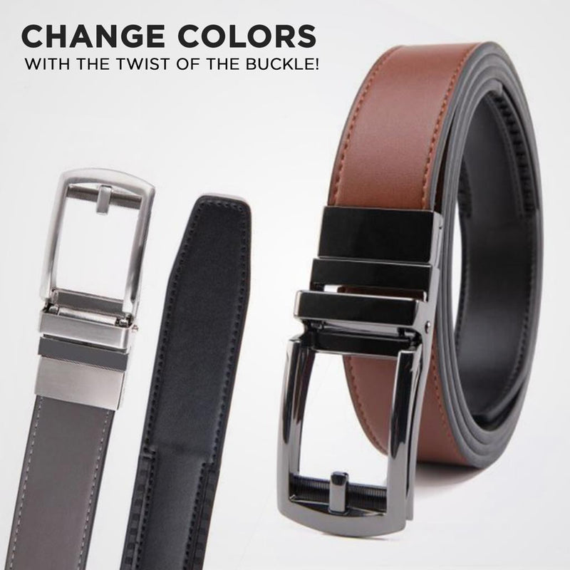 Patented Reversible Ratchet Belt - 2 colors - (2 Pack!)